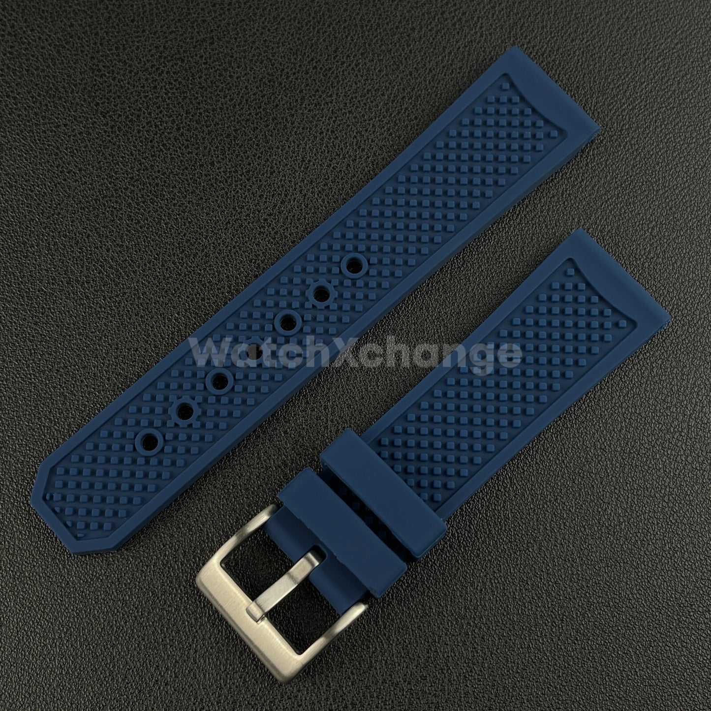 23mm 24mm Navy Blue Rubber Silicone Strap Band fit Calibre De Cartier watch