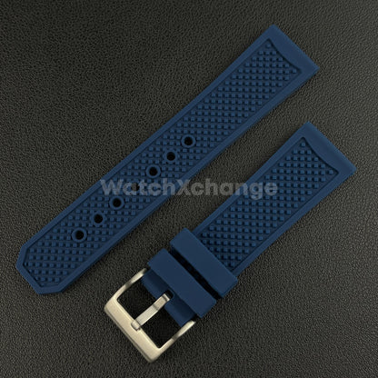 23mm 24mm Navy Blue Rubber Silicone Strap Band fit Calibre De Cartier watch