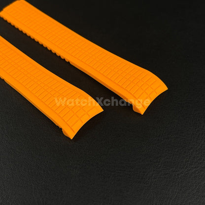 Orange 21mm Silicone Watchband For Patek Philippe Aquanaut Grenade 5164 5167