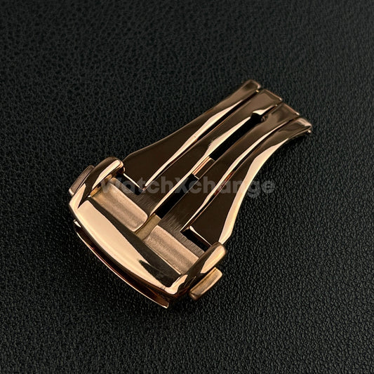 Rose Gold Steel Deployment Watch Folding Buckle Clasp For Omega 18 20 mm