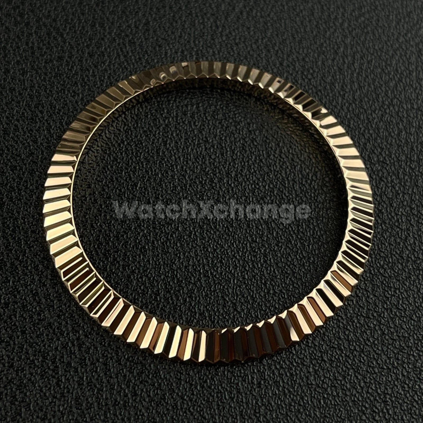 Rose Gold Fluted Polished Stainless Steel Watch Bezel Insert Ring 36mm 39mm