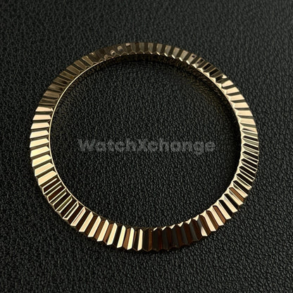 Rose Gold Fluted Polished Stainless Steel Watch Bezel Insert Ring 36mm 39mm