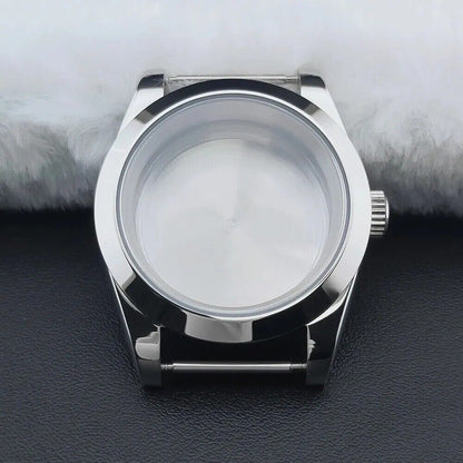 36mm Silver Stainless Steel Watch Case for Seiko NH35/NH36 Mod Sapphire Glass