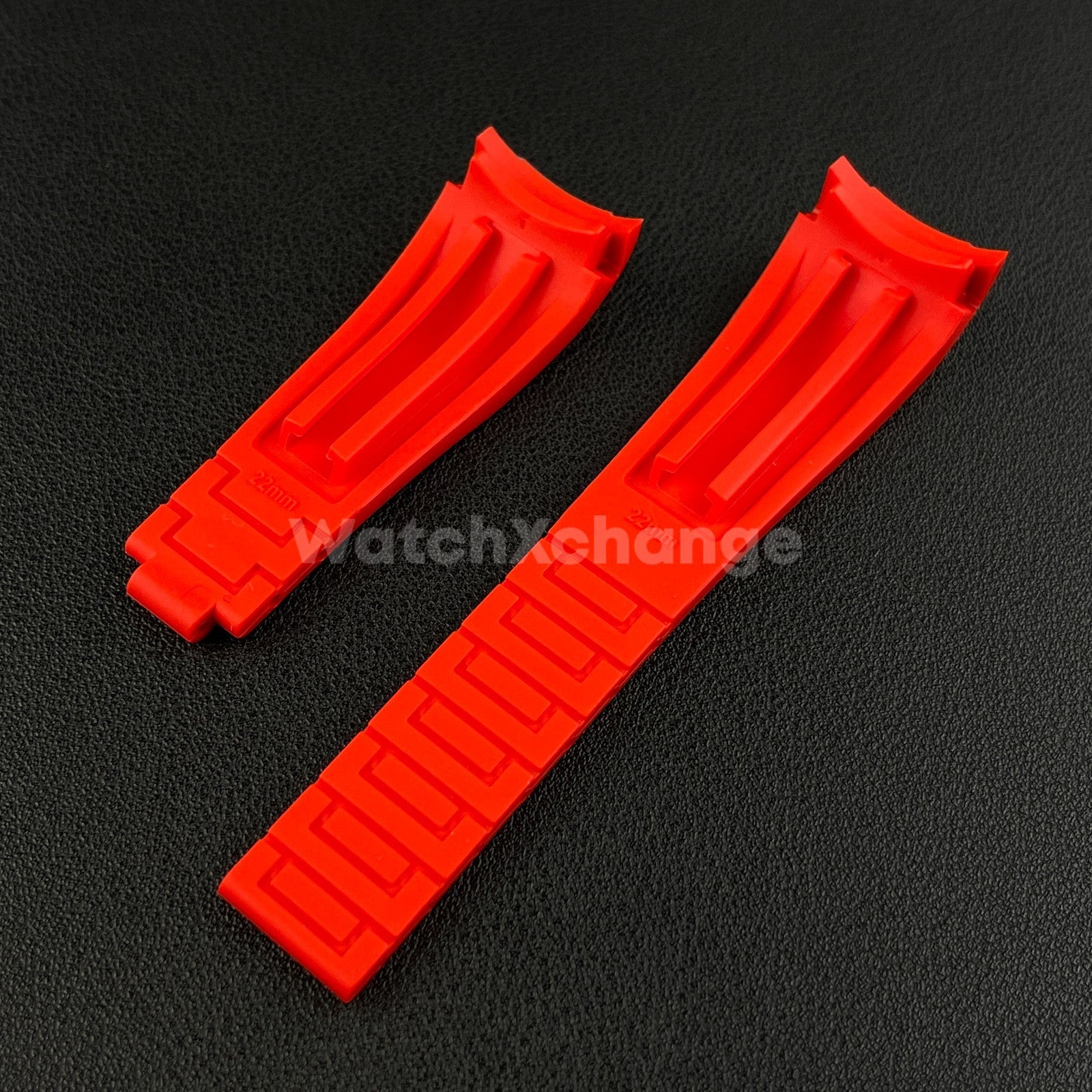 Red 21mm 22mm Curved-end Rubber Strap for Rolex DAYTONA SUBMARINER Yacht-Master