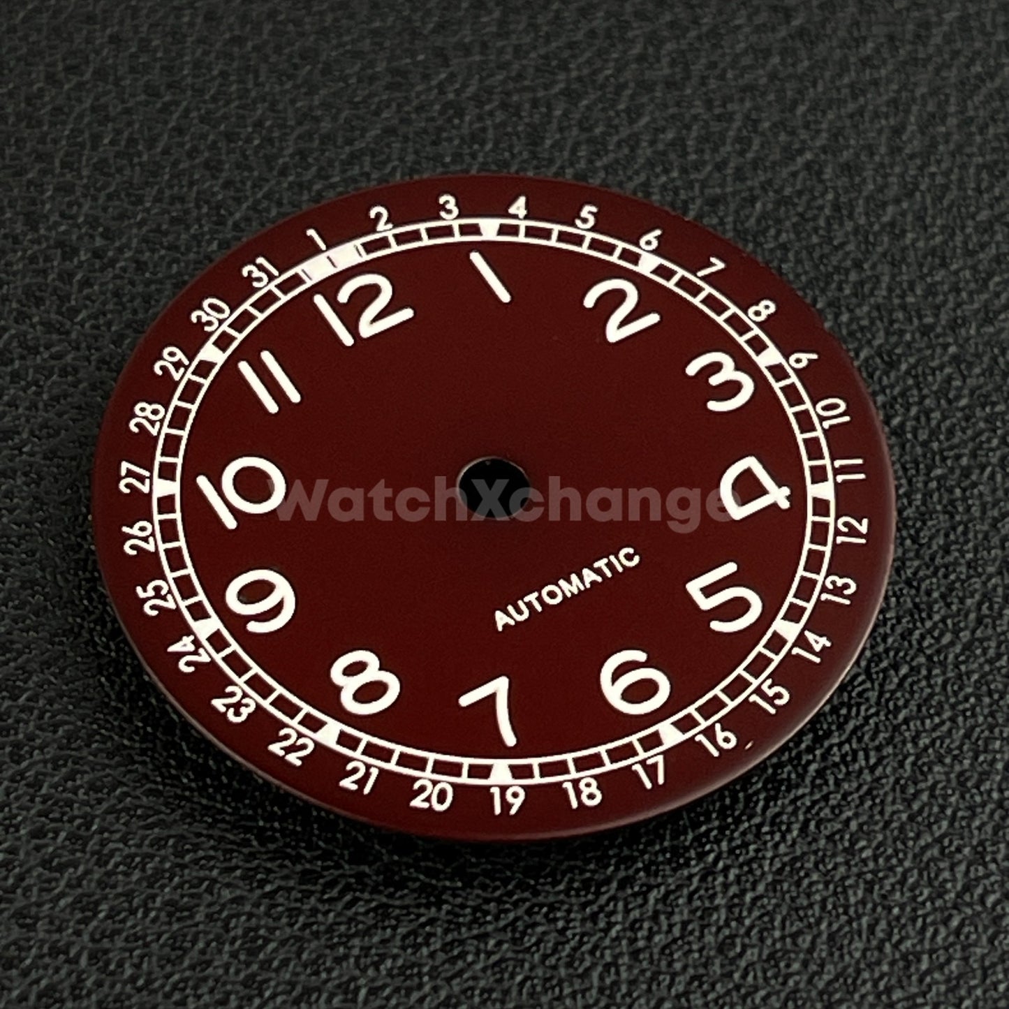 28.5mm Maroon Pilot Field Watch Dial Replacement for NH35 Watch Movement Parts