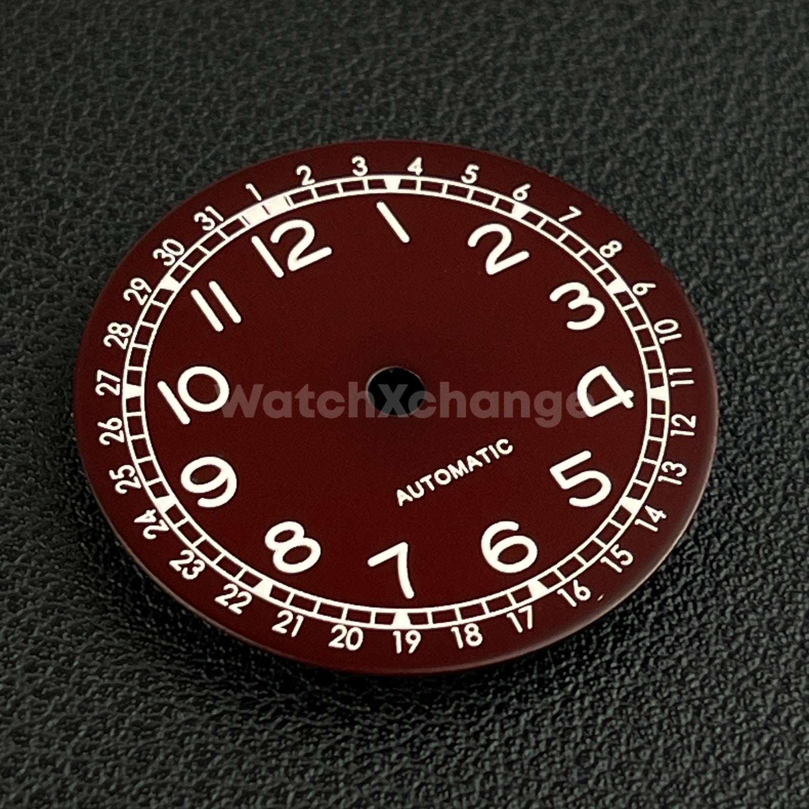28.5mm Maroon Pilot Field Watch Dial Replacement for NH35 Watch Movement Parts