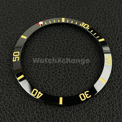34mm Black & Yellow Ceramic SUB Bezel Insert For Seiko Rolex Tudor Divers Watch