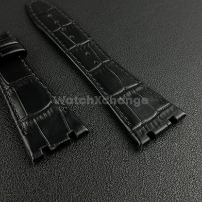 Black Leather Watchband For Audemars Piguet Royal Oak Offshore 15400 AP Strap