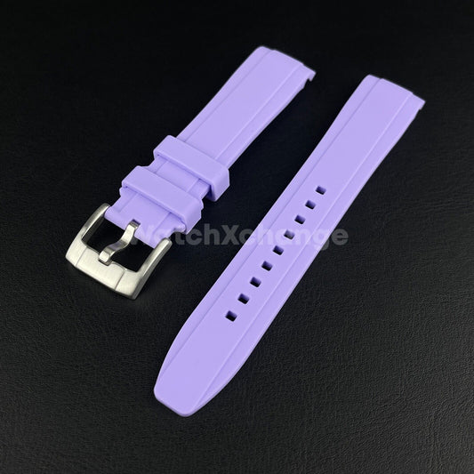 Purple 20mm Rubber Curved End Watch Strap Band Made For Rolex Submariner GMT