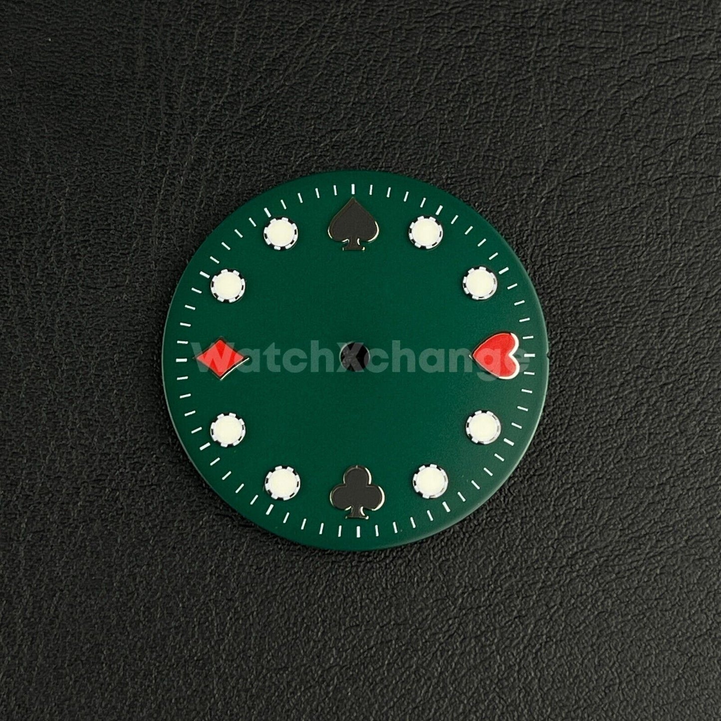 28.5mm Green Poker Watch Dial Blue Luminous for SEIKO NH35 Watch Movement Parts