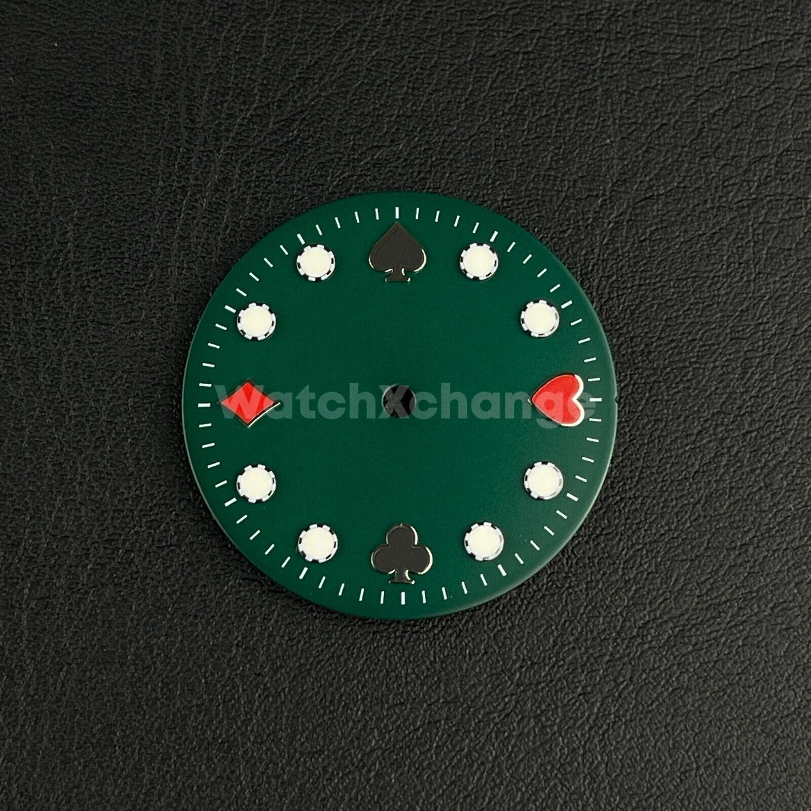 28.5mm Green Poker Watch Dial Blue Luminous for SEIKO NH35 Watch Movement Parts