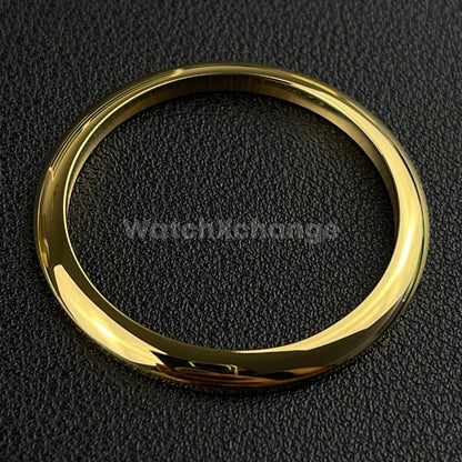 Gold Curved Polished Stainless Steel Watch Bezel Insert Ring 36mm 39mm