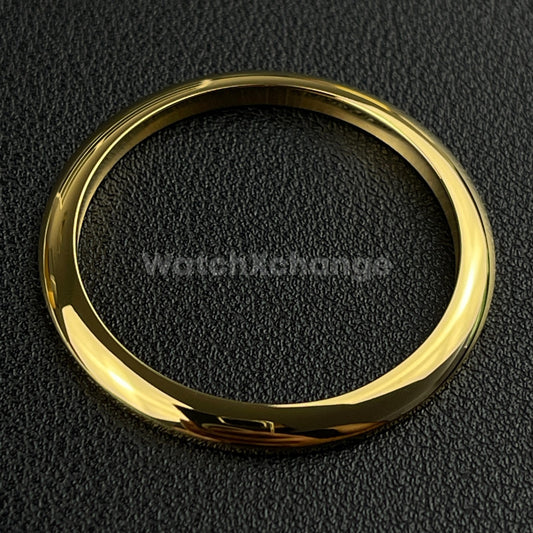 Gold Curved Polished Stainless Steel Watch Bezel Insert Ring 36mm 39mm