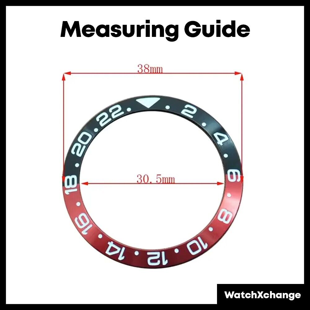 38mm Aluminium Bezel insert Red & White For Rolex Seiko SKX SRPD