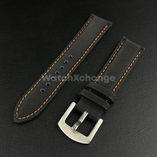 Black Nylon Strap fit Tag Heuer Monaco Carrera Formula 1 Watch 20mm - 24mm