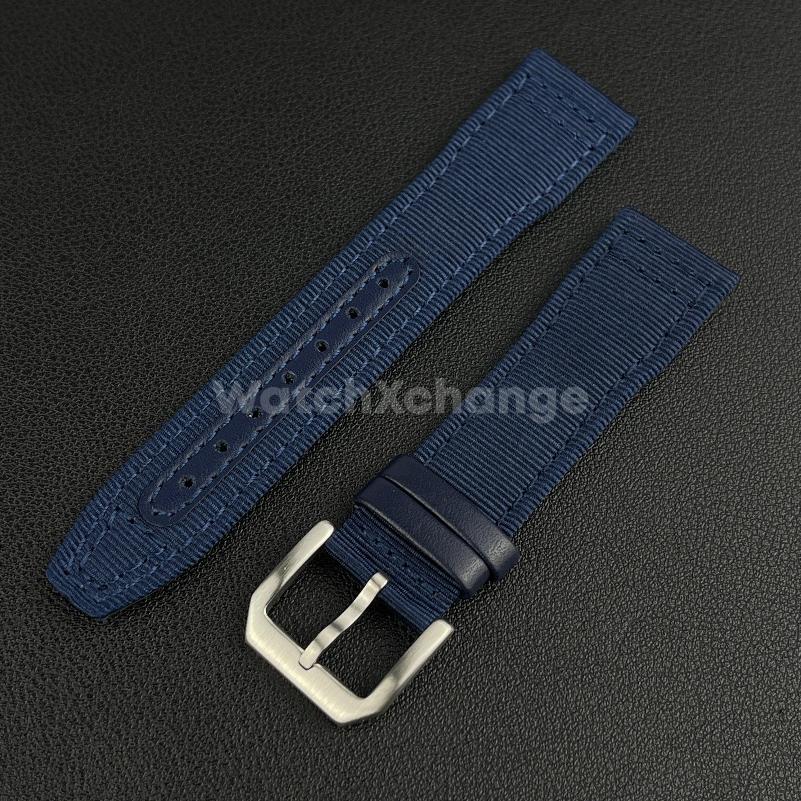 Blue Nylon Canvas Watch Strap for 20mm 21mm 22mm IWC Pilot Waterproof Sport Band