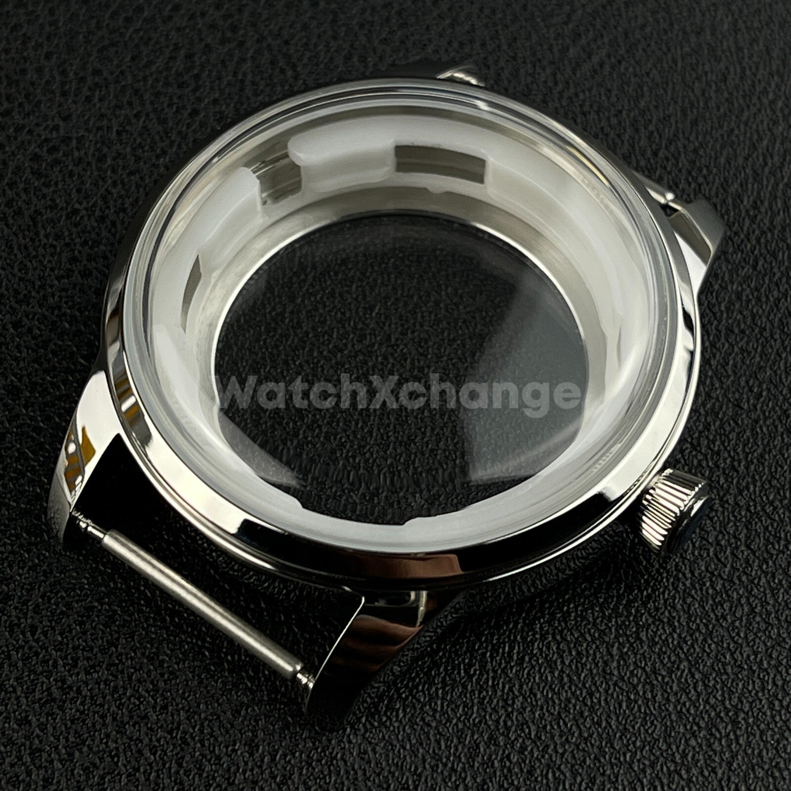 33mm Silver Cocktail Arched Glass Stainless Steel Watch Case For Seiko NH35 NH38