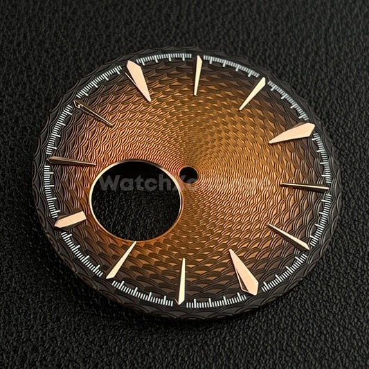 35mm Brown & Rose Gold Cocktail Texture Watch Dial Face For Seiko NH38 Movement