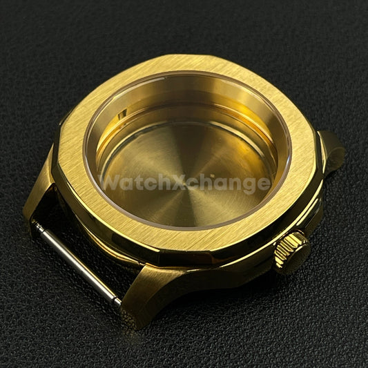42mm Gold Stainless Steel Watch Case For NH35 NH36