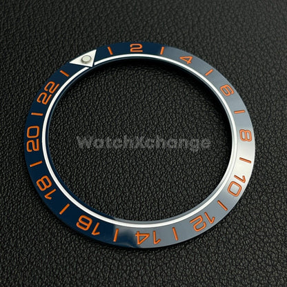 Blue & Orange Ceramic Bezel Insert 41.5mm for Rolex Seiko Mod Omega