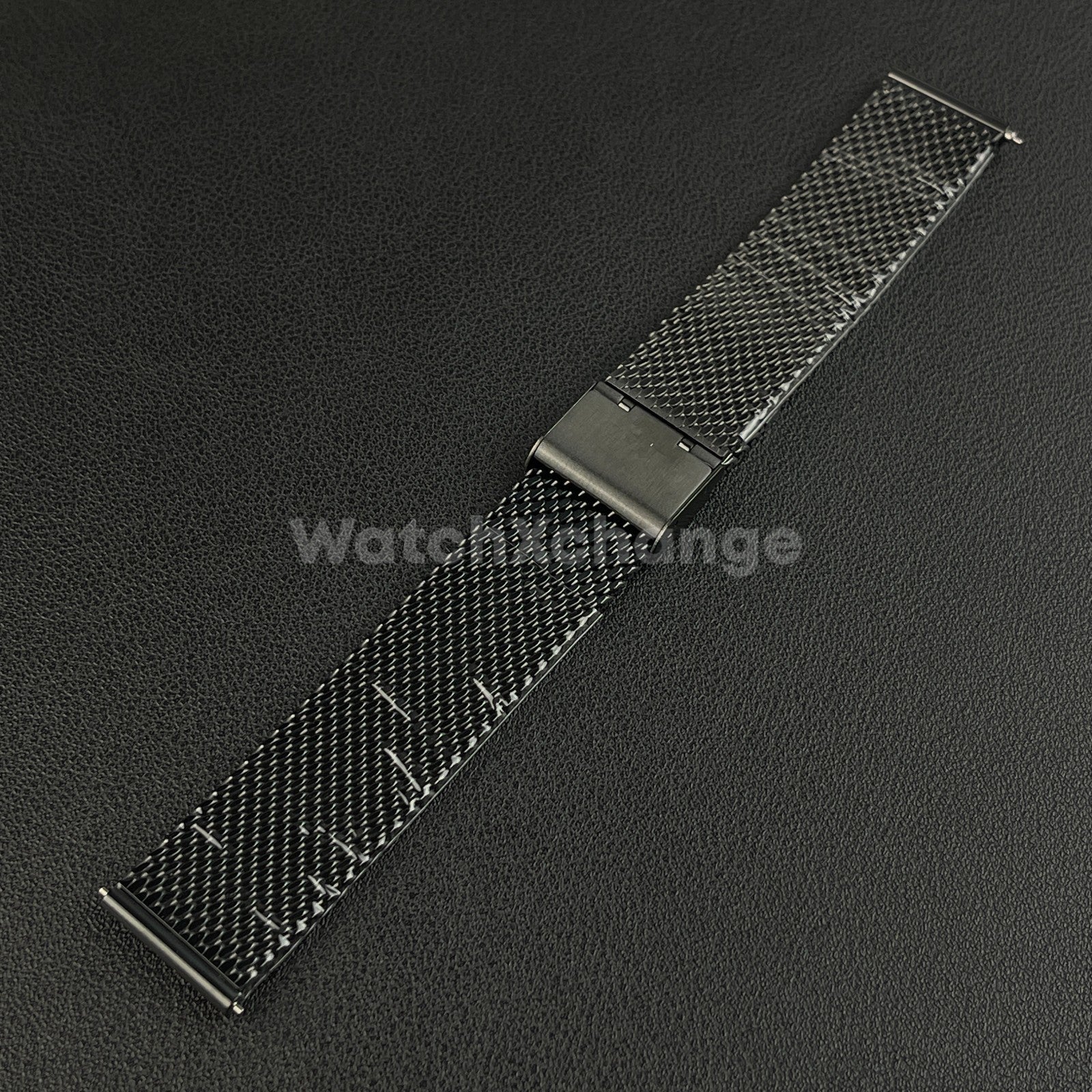 Black Milanese Mesh Watch Strap Band Steel Metal Quick Release 18mm - 24mm