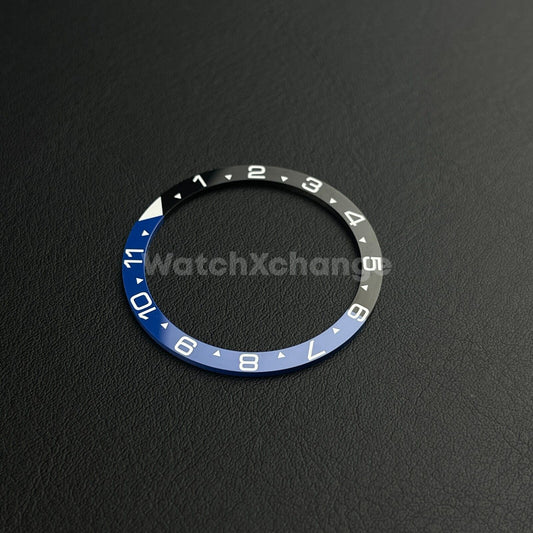 Black & Blue 38mm Flat Ceramic Bezel Insert For Divers Watch Seiko Mod SKX SRPD