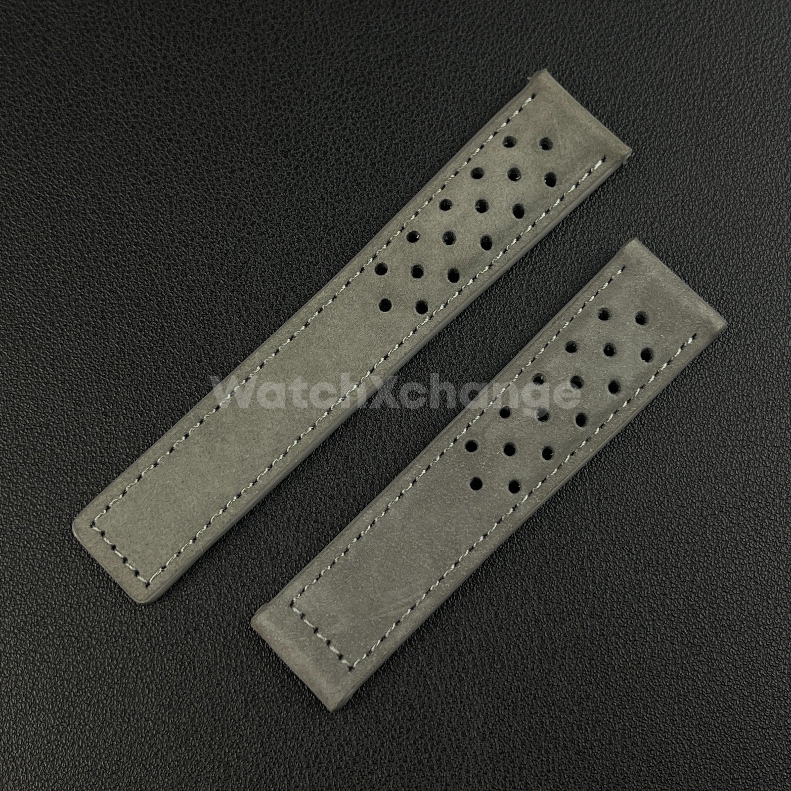Grey Suede Leather Strap For TAG Heuer Carrera Monaco 20mm 22mm