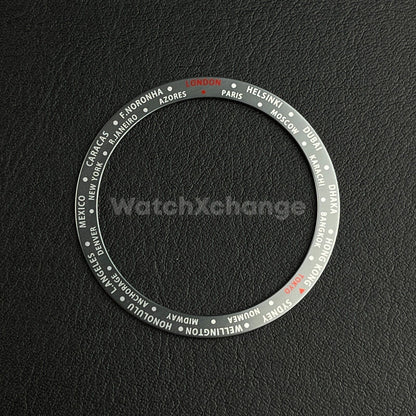 Grey Time Zone GMT 38mm Flat Bezel Insert For Divers Watch Seiko Mod SKX SRPD