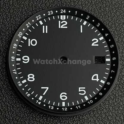 33.5mm Black Watch Dial for SEIKO NH35 NH36 Watch Movement