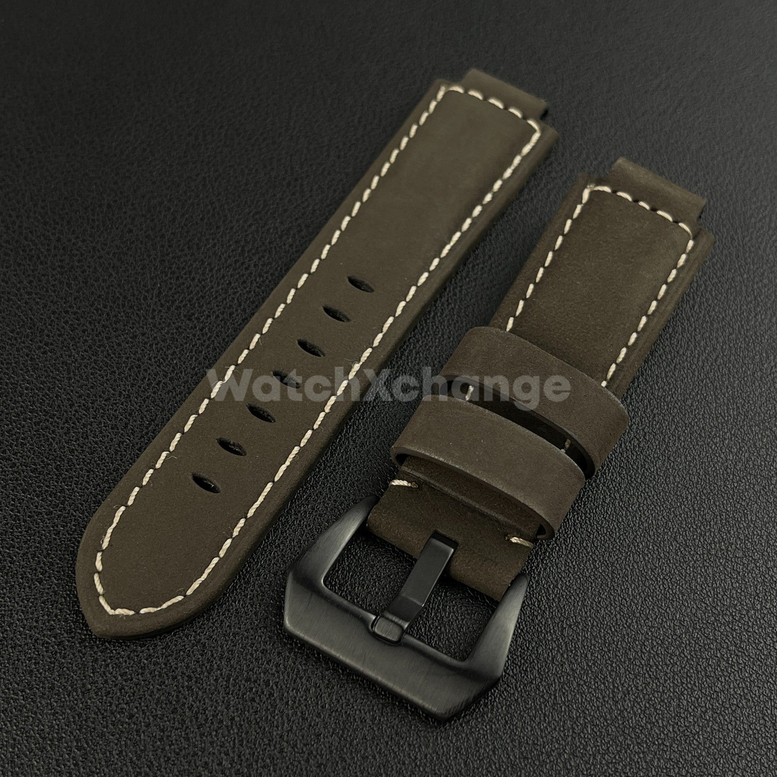 Brown Frosted Leather Watch Strap for Timex Tidal Compass T2N72 T2N720 14mm 16mm