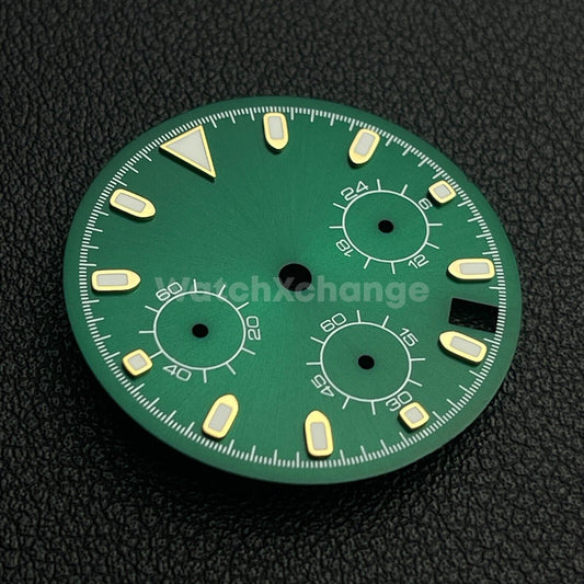 Green 29.5mm Modified Watch Dial Accessory for VK63 Quartz Movement