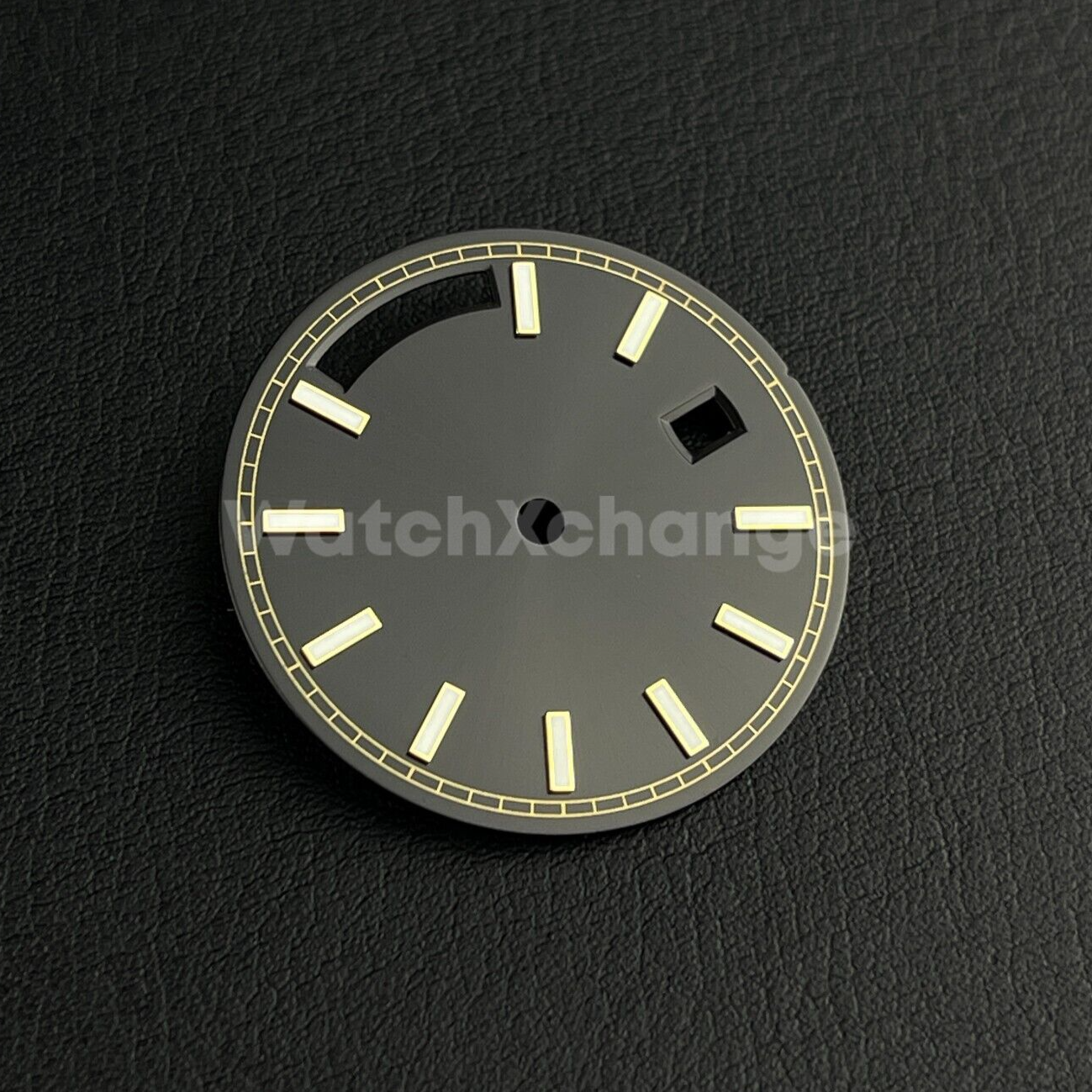 Defective* 29mm Black Watch Dial w/Green Luminous for Seagull ST16 Movement
