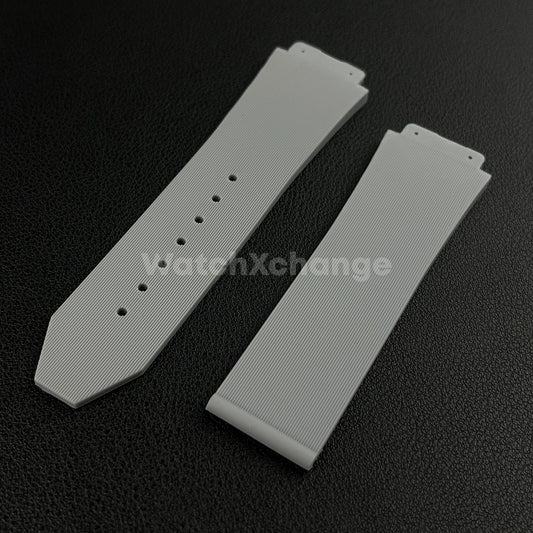 Grey Rubber Silicone Watch Strap Waterproof Band 26*19mm Fit HUBLOT BIG BANG