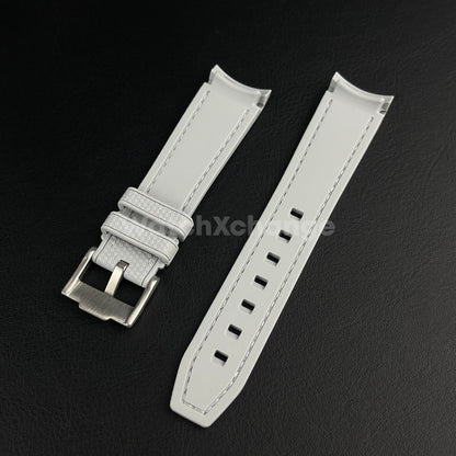 Light Grey 20mm Silicone Rubber Curved End Watch Strap Band For Omega Rolex