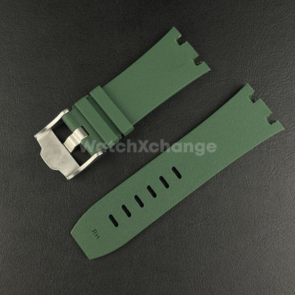 Green Audemars Piguet AP 28mm Royal Oak Silicone Rubber Watch Strap 15710 15703