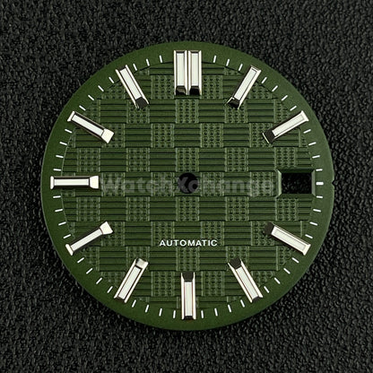 28.5mm Green Grid Dots Pattern Texture Watch Dial for SEIKO NH35 NH36 Movement