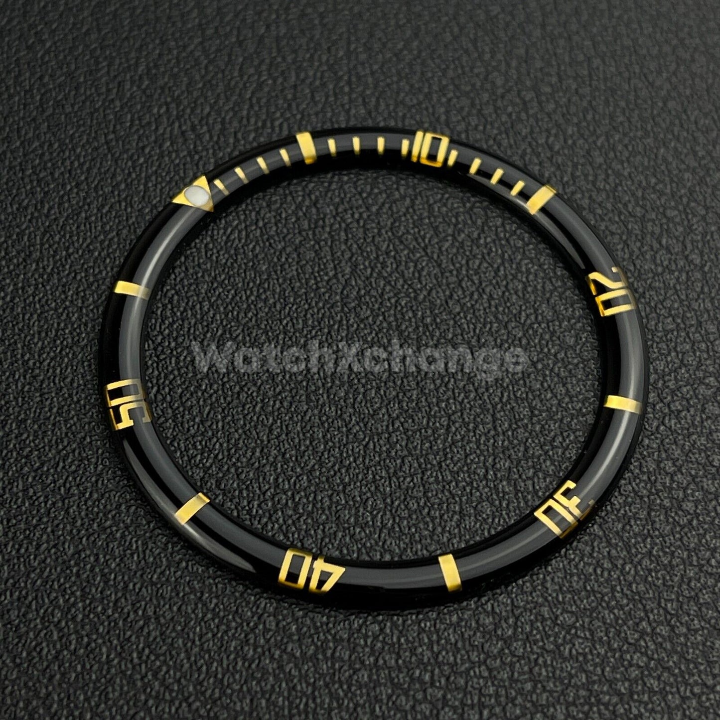 Black & Gold 38mm Flat Resin Bezel Insert For Divers Watch Seiko Mod SKX SRPD