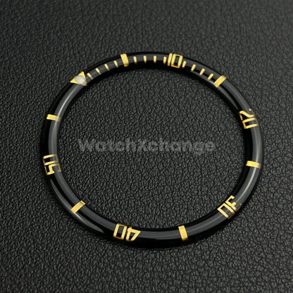 Black & Gold 38mm Flat Resin Bezel Insert For Divers Watch Seiko Mod SKX SRPD