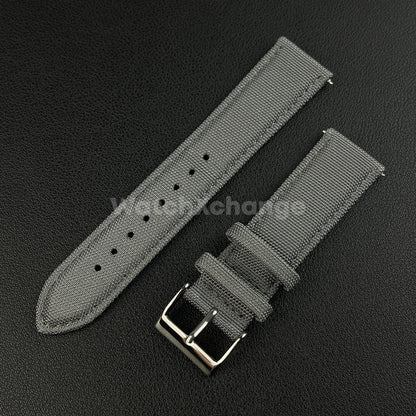 Grey Watch Strap Band Nylon Canvas Sailcloth Quick Release 20mm 22mm 24mm