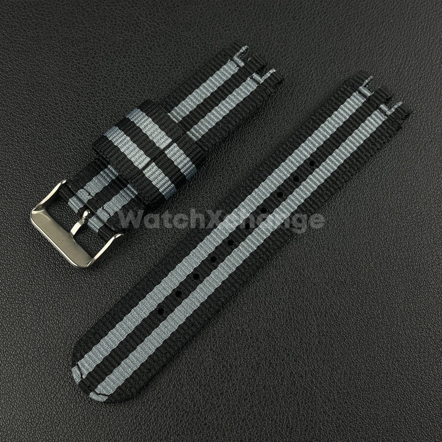 Black & Grey Nylon Strap For Swatch Canvas Watch Band Sport Wristband 17/19/20mm