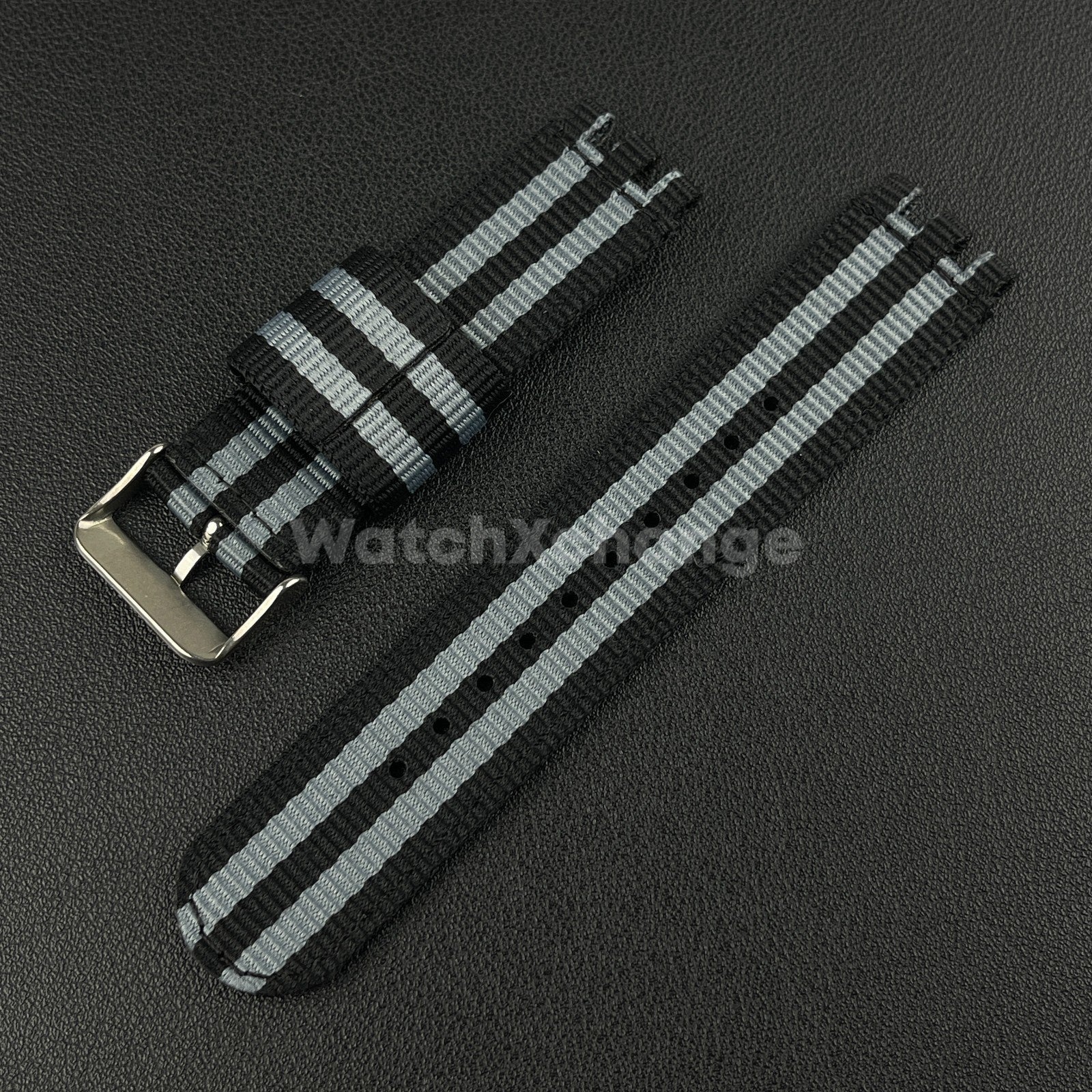 Black & Grey Nylon Strap For Swatch Canvas Watch Band Sport Wristband 17/19/20mm