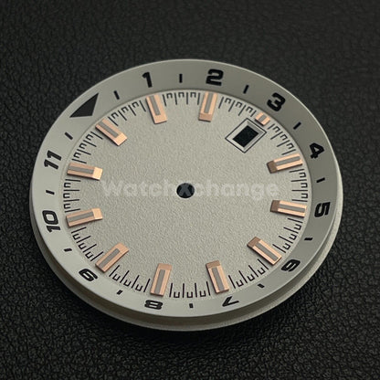 36.5mm White & Rose Gold Watch Dial for SEIKO NH35 NH35A Watch Movement
