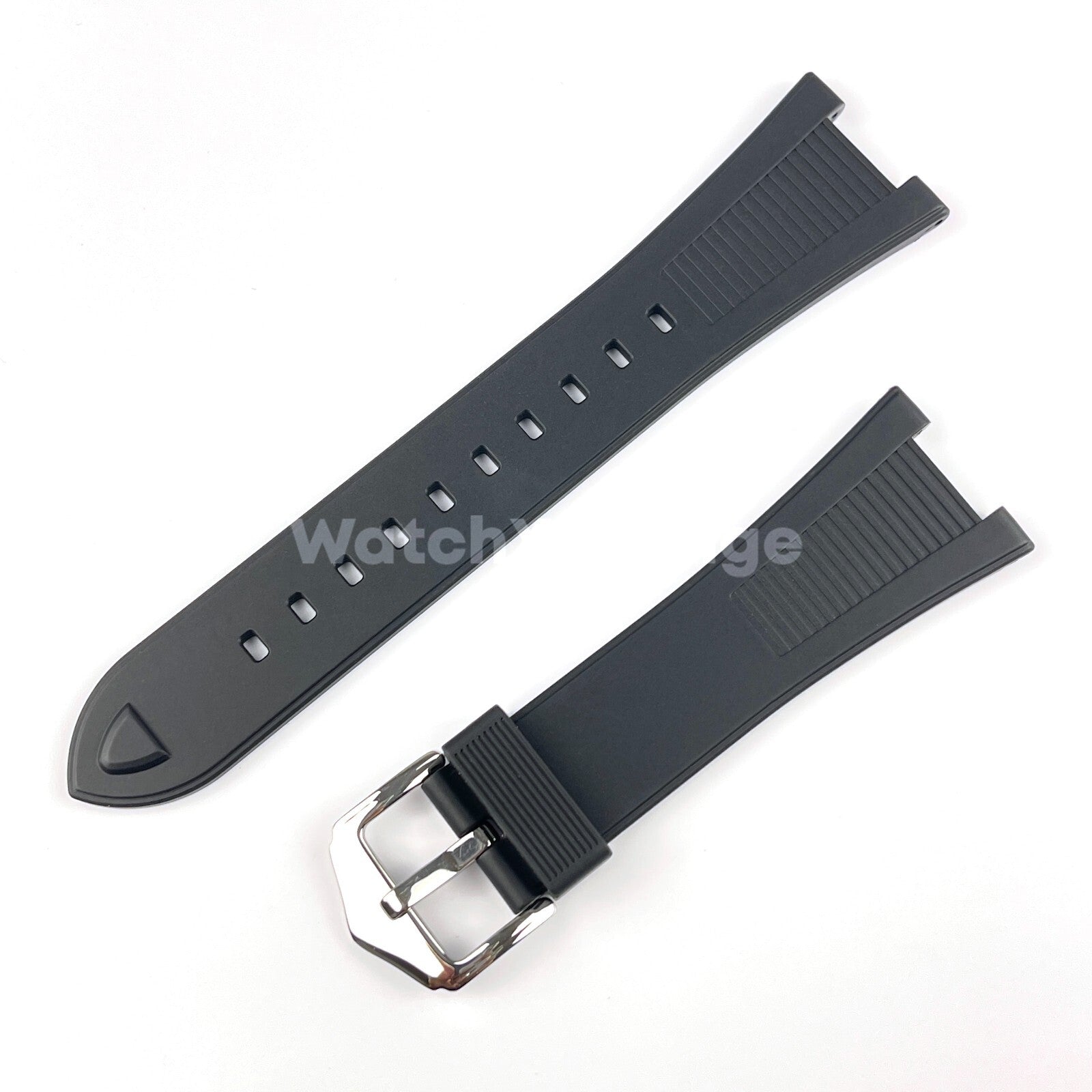 Black 25*12mm Silicone Rubber Watch Strap For Patek Phillip Nautilus 5711 5712