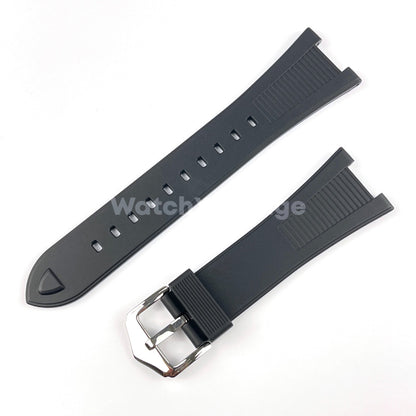 Black 25*12mm Silicone Rubber Watch Strap For Patek Phillip Nautilus 5711 5712