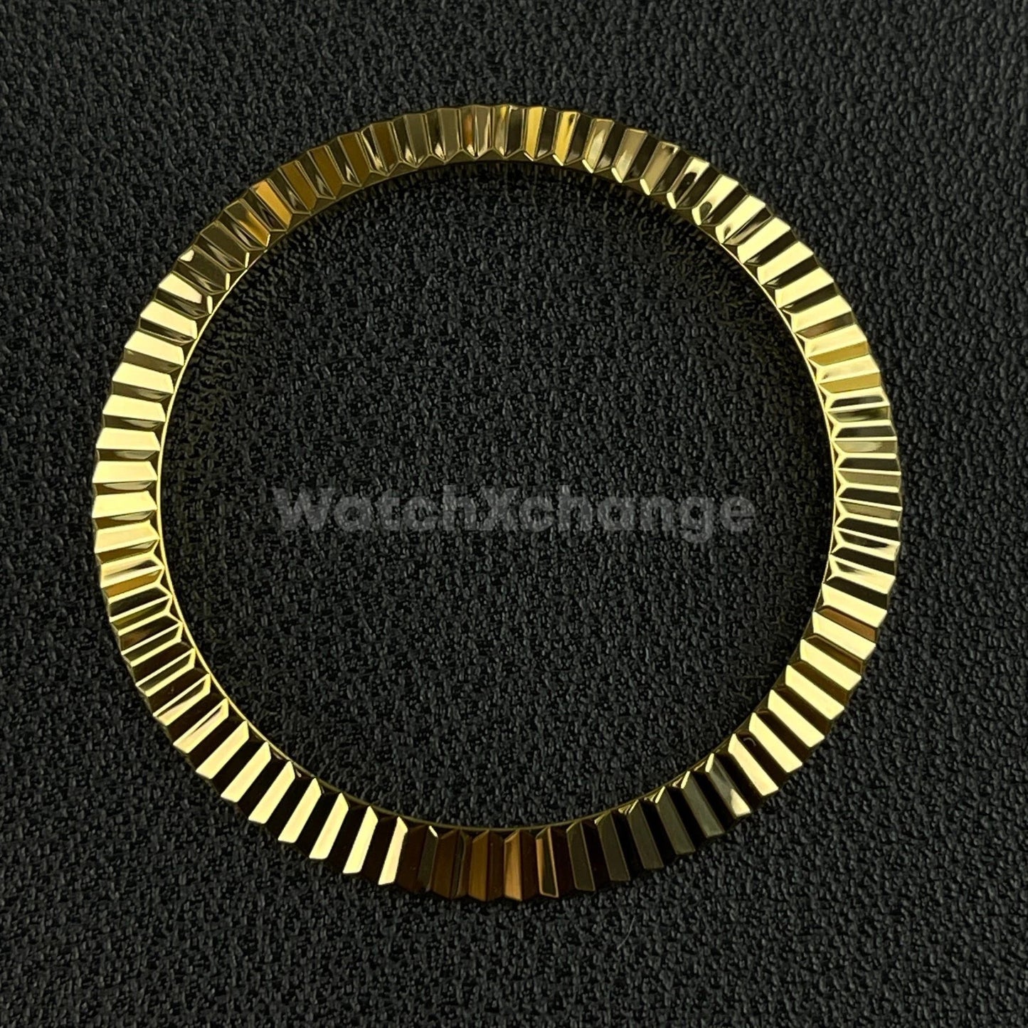 Gold Fluted Polished Stainless Steel Watch Bezel Insert Ring 36mm 39mm