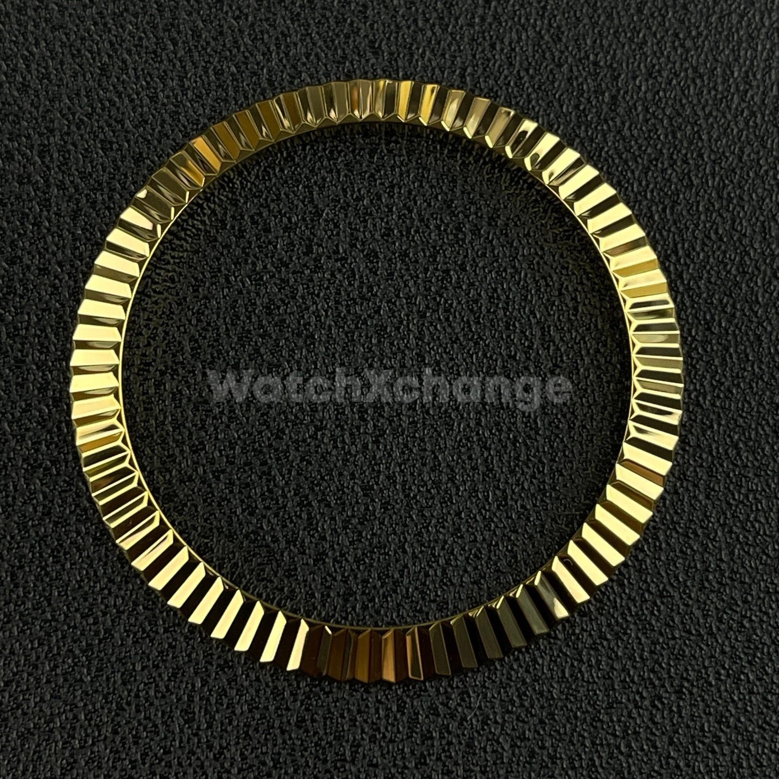 Gold Fluted Polished Stainless Steel Watch Bezel Insert Ring 36mm 39mm