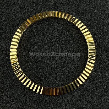 Gold Fluted Polished Stainless Steel Watch Bezel Insert Ring 36mm 39mm