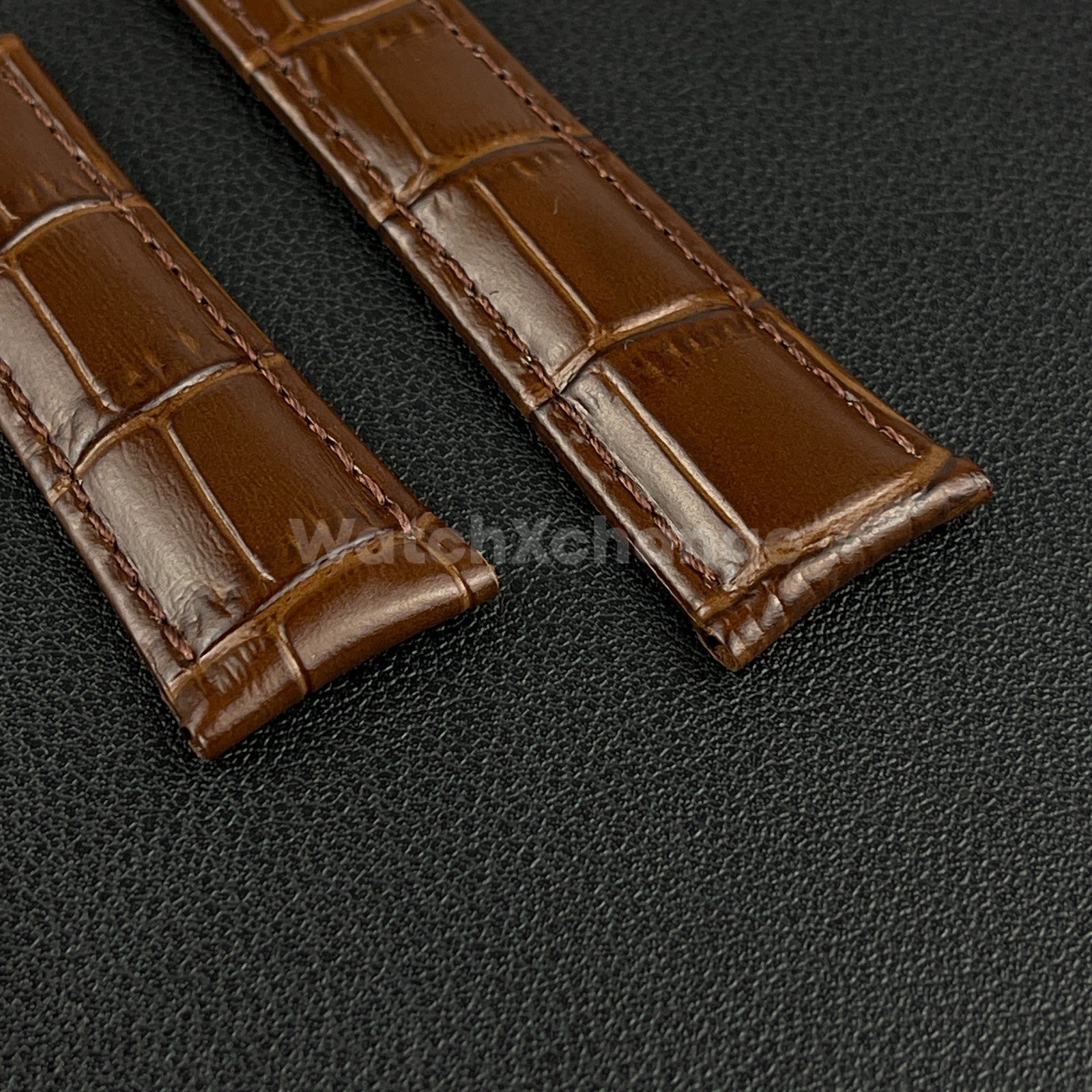 Brown Genuine Leather Strap Band Strap For Rolex Watch Universal 20mm