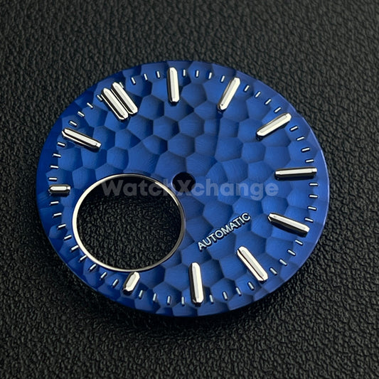 28.5mm Blue Honeycomb Texture Watch Dial Face For Seiko NH38 Movement