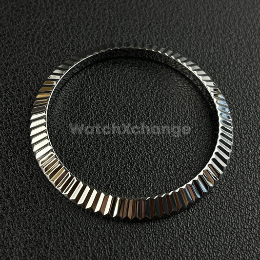 Silver Fluted Watch Bezel Insert Ring for Rolex Datejust 41mm Watch Parts